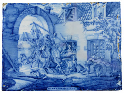 Blue And White Plaque Delftware