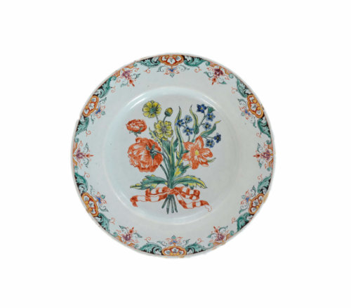Petit Feu Plate With Flowers And Bow