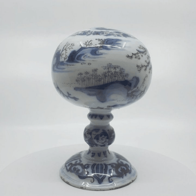 Delftware wig stand Delftware wig stand