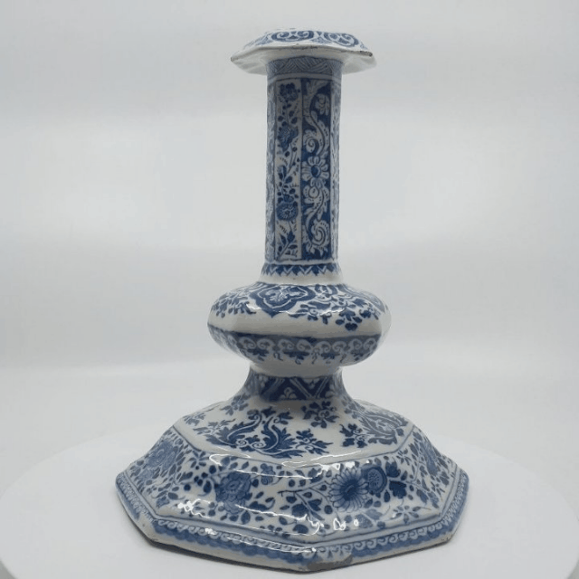 Blue and white Delftware candlesticks Blue and white Delftware candlesticks