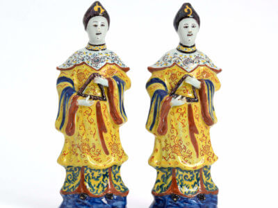 Polychrome Delftware Figures Of Oriental Women