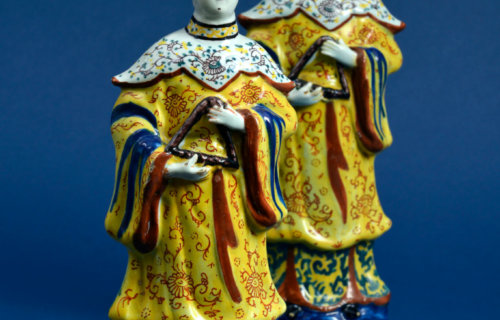 Polychrome Delftware Figures Of Oriental Women