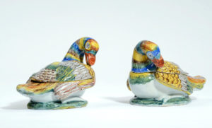 Polychrome Delftware Duck Tureens