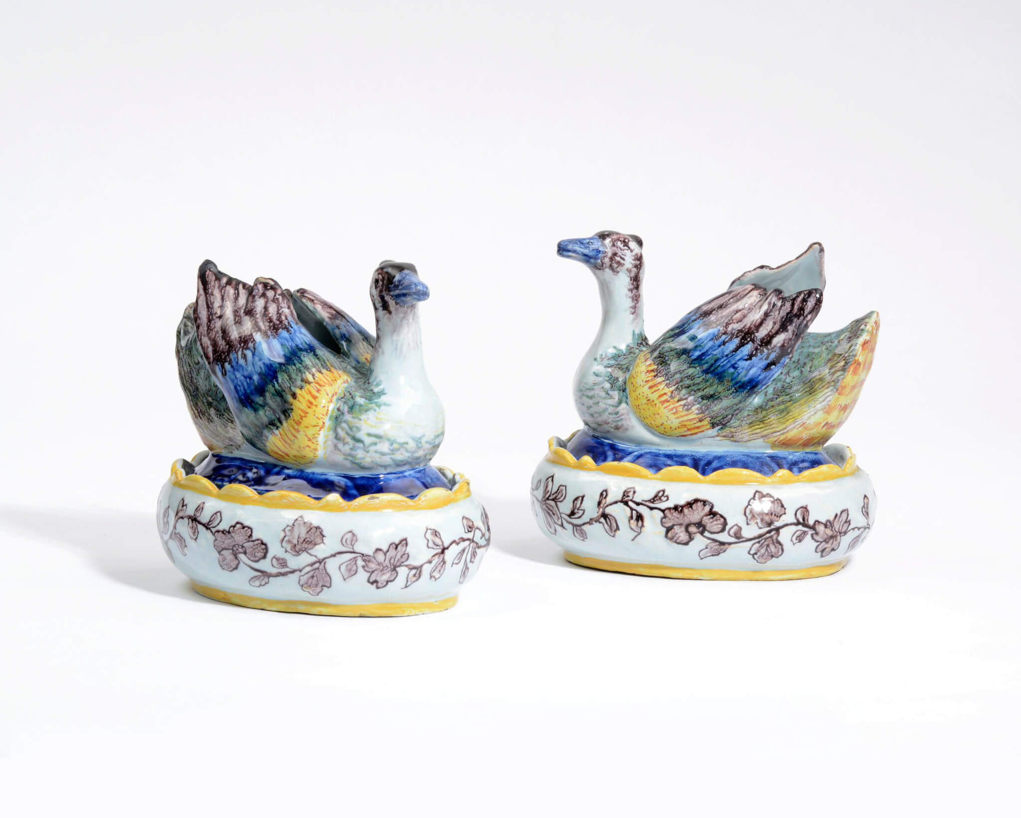 Polychrome duck tureens