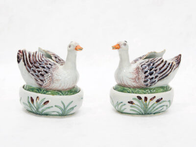 Oval Delftware Duck Tureens And Covers
