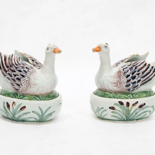Oval Delftware Duck Tureens And Covers
