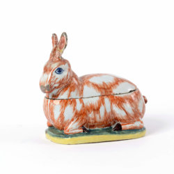 Polychrome Delftware hare tureen