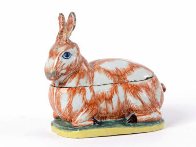 Polychrome Delftware Hare Tureen