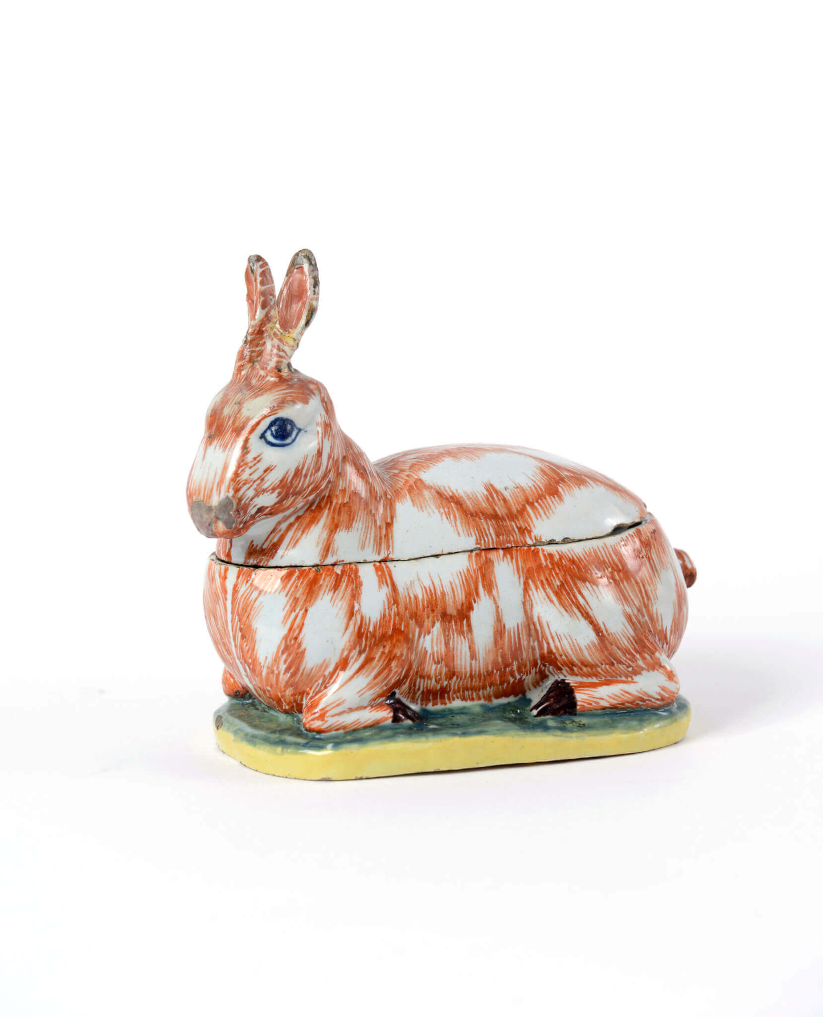 Polychrome Delftware hare tureen