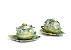 Polychrome Delftware Melon Tureens