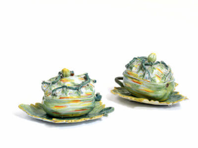 Polychrome Delftware Melon Tureens