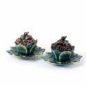 D2156. Pair Of Blackberry Tureens, Covers And Stands