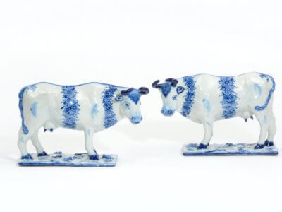 Blue And White Delftware Cow