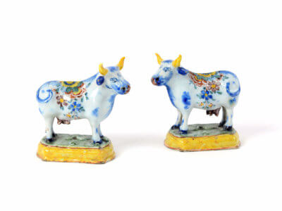 Delftware Polychrome Cows