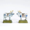 D2051. Pair Of Polychrome Figures Of Standing Cows