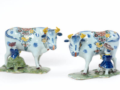 Polychrome Delftware Milking Group