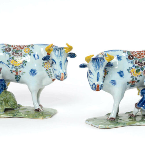 Polychrome Delftware Milking Group