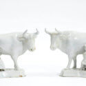D2053. Pair Of ‘White Delftware’ Milking Groups