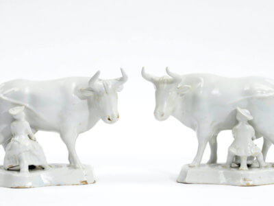 White Delftware Milking Group