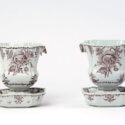 •D2057. Pair Of Manganese Jardinières And Stands