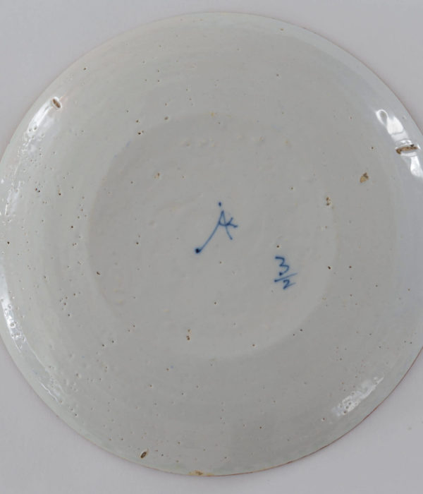 Reverse Delftware plate with AIK mark
