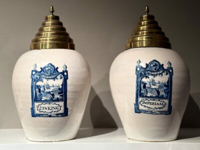 D2060 Pair Of Delftware Tobacco Jars