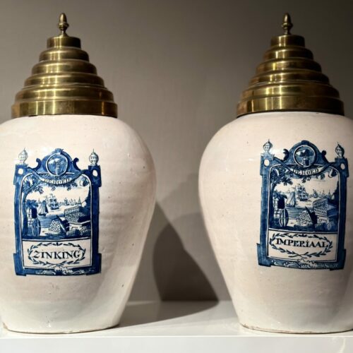 D2060 Pair Of Delftware Tobacco Jars