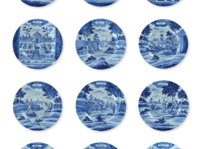 Blue And White Delftware Months Plates