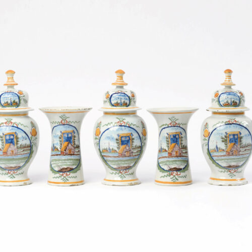 Polychrome Delftware Garniture