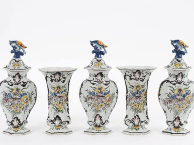 Polychrome Delftware Garniture