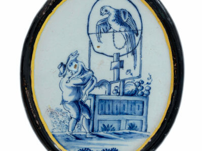 Delftware Plaque With Bird