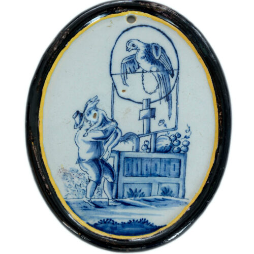 Delftware Plaque With Bird