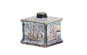 Polychrome Tea Canister Galleon