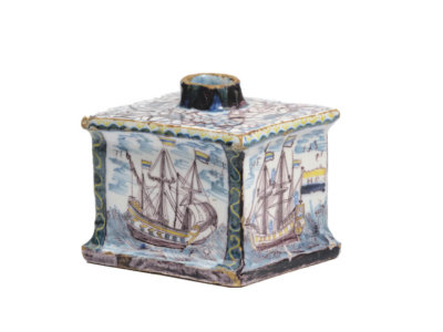 Polychrome Tea Canister Galleon