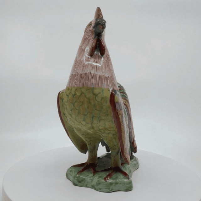 Polychrome Delftware cockerel