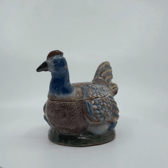 Polychrome Delftware chicken tureens Polychrome Delftware chicken tureens