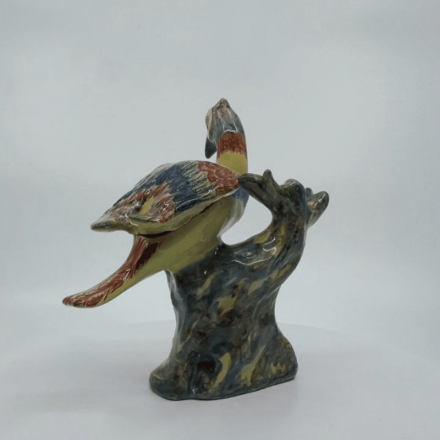 Polychrome Delftware bird boxes Polychrome Delftware bird boxes