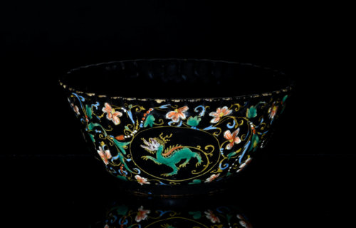 Black Delftware Bowl, Circa 1710