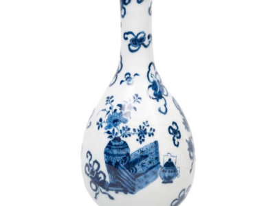 Blue And White Delftware Bottle Vase