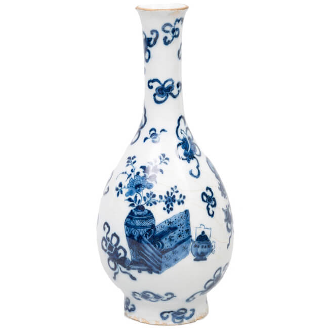 Blue and white Delftware bottle vase Blue and white Delftware bottle vase