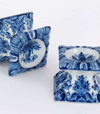 D1915. Pair Of Blue And White Salt Cellars