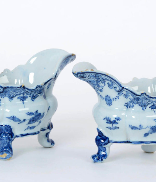 D1928. Pair of Blue and White Sauceboats