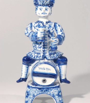 D0541. Blue And White Figural Wine Cistern