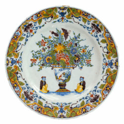 1783 Polychrome Delftware Plate