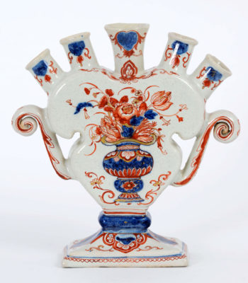 D1918. Polychrome And Gilded Flower Vase