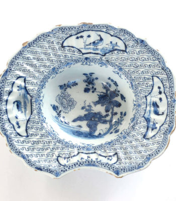 D2092. Blue And White Oval Barber’s Bowl