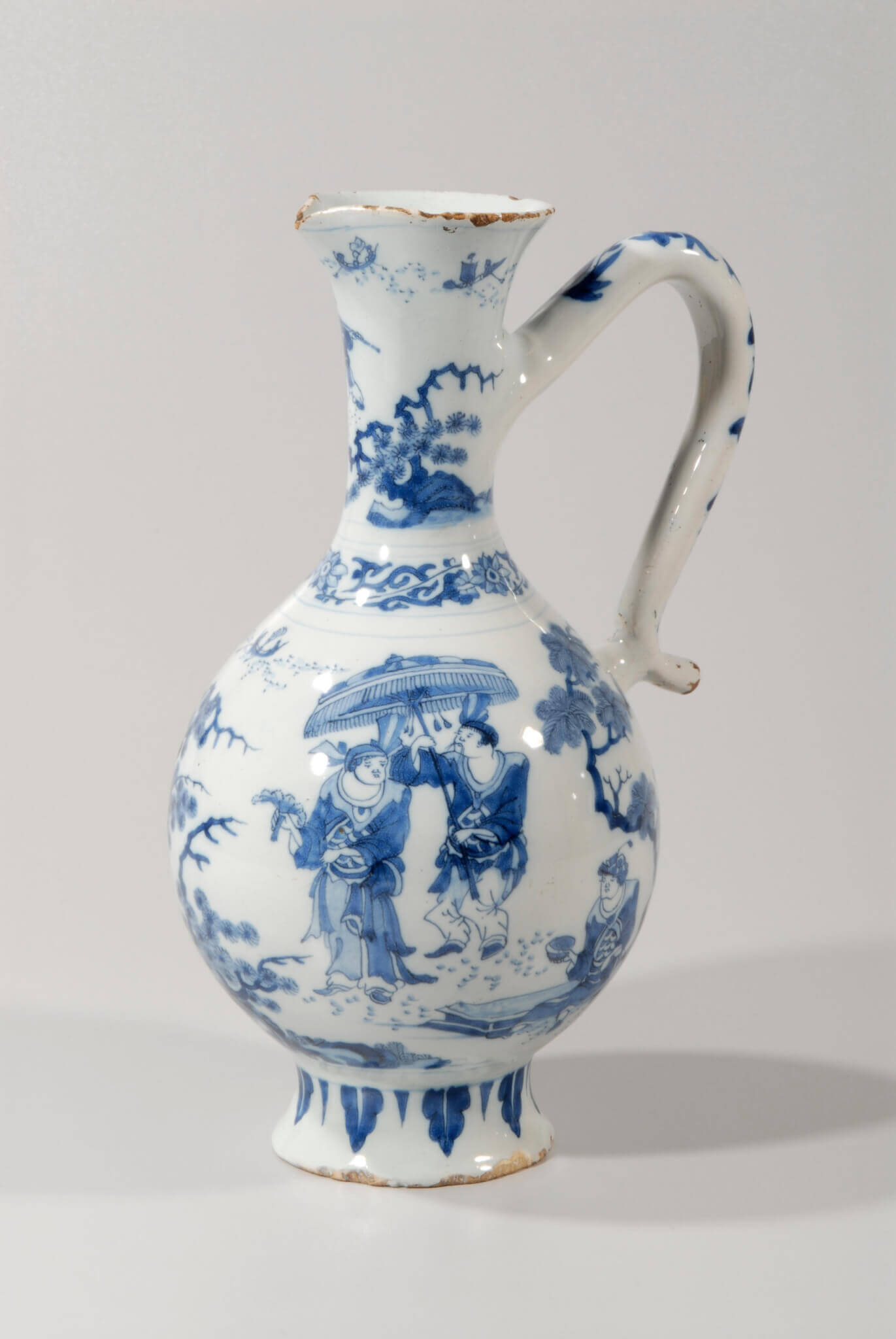 D705. Blue and White Chinoiserie Ewer