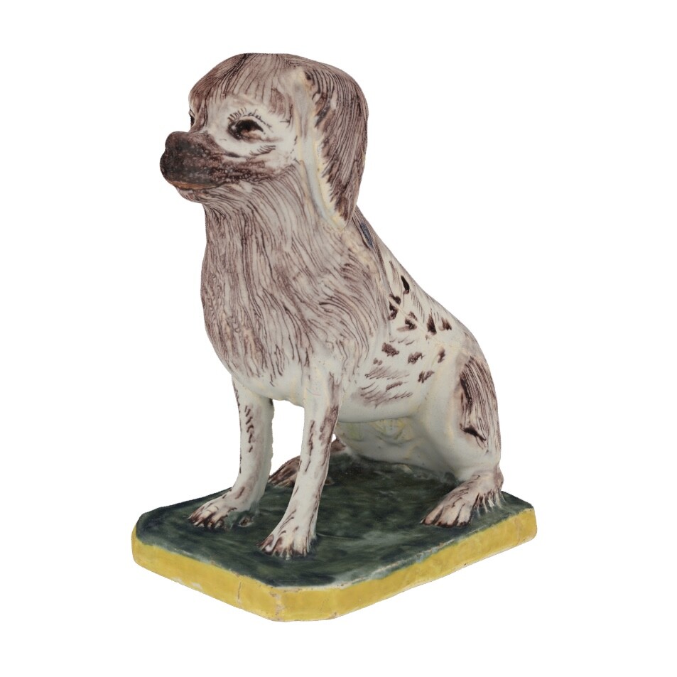 D2124 Polychrome Figure of a Seated Spaniel