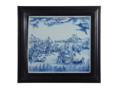Blue and White Rectangular Marine Plaque Delft, circa 1760