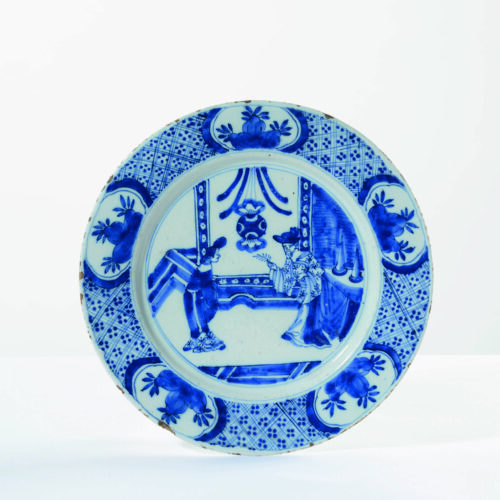 D2132 Blue And White Plate
